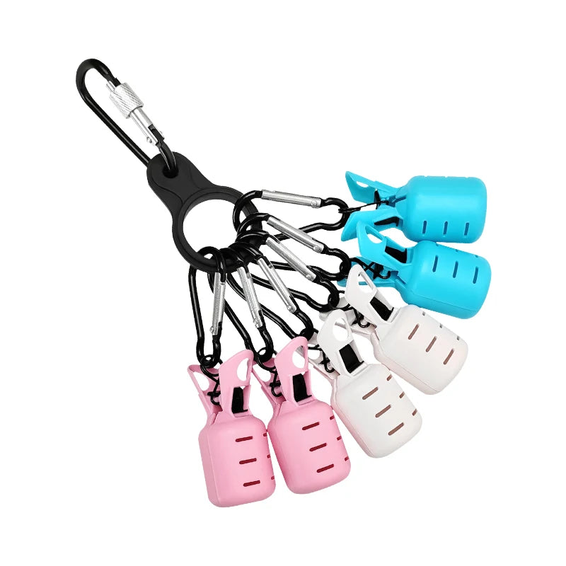 New Squid Jig Bait Protector Kit 6pcs Webfoot Octopus Egi Hooks Cover Cuttlefish Umbrella Lure Cap with Carabiner Fishing Tackle