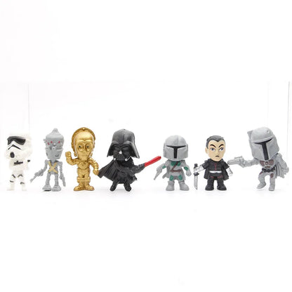 14pcs/set Darth Vader The Manda lorian DIN DJARIN Baby Yoda Skywalker R2-D2 C-3PO BB-8 Action Figure Movie Cartoon PVC Model