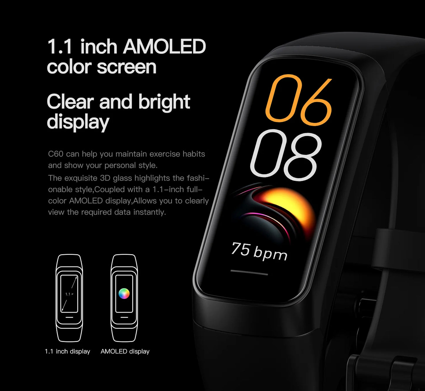 LIGE Amoled Smart Watch Men Smart Band Women Heart Rate Blood Smartwartch Waterproof Smart Bracelet Sport Fitness Tracker 2026