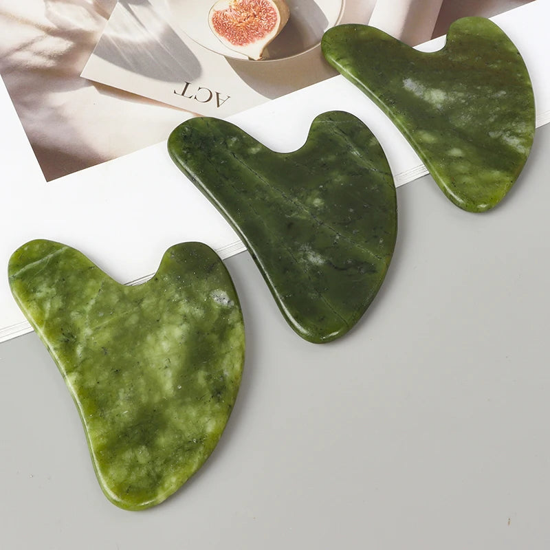 Helu Jade Gua Sha Tool Xiuyan Jade Heart-shape Massager Neck Massage Guasha Beauty Product Skin Care health Tool