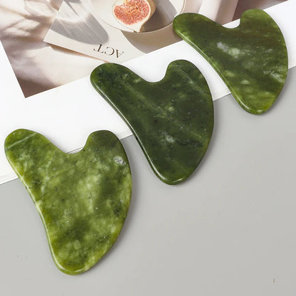Helu Jade Gua Sha Tool Xiuyan Jade Heart-shape Massager Neck Massage Guasha Beauty Product Skin Care health Tool