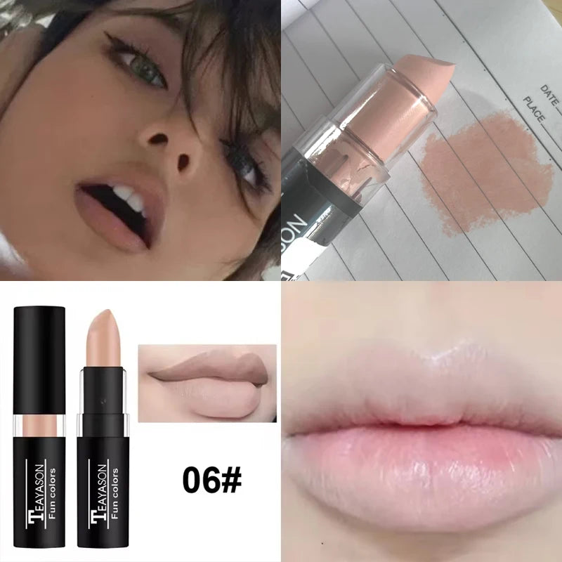 Clay Nude Lip Primer Concealer Cover Dark Lips Stick Long Lasting Gothic Matte Black Halloween White Cosplay Makeup Lip Base