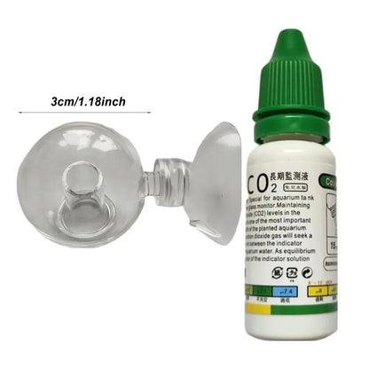 Aquarium CO2 Indicator DIY Fish Tank Glass Liquid Tester Monitor Plants Grass CO2 System Solution Drop Checker Kit 15ml