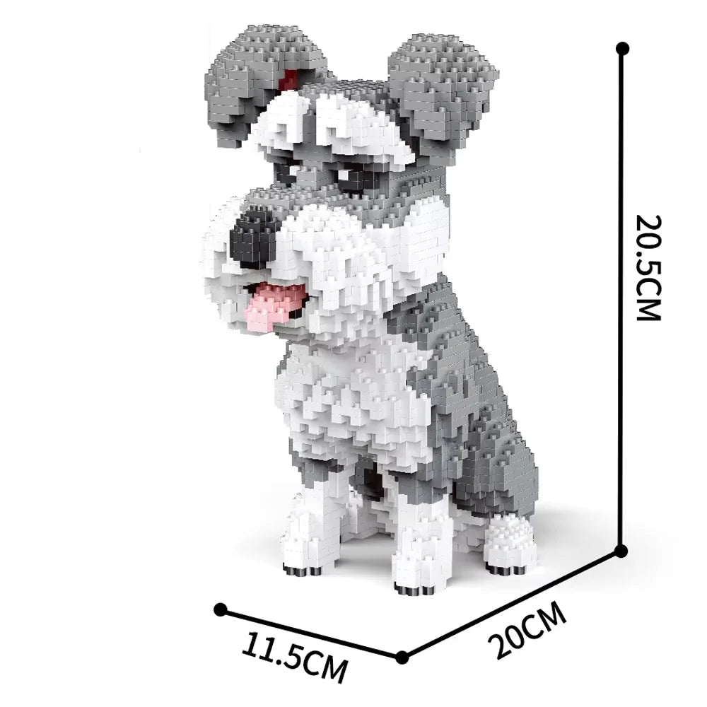 KNEW BUILT Dachshund Dog Model Micro Mini Building Blocks Set Educational Recreation Toys Pet Lover Gift Decoration Bricks