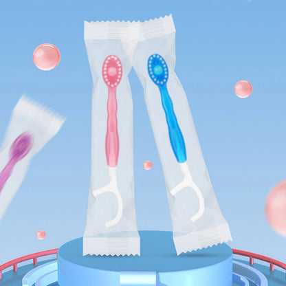 5 in 1 Toothbrush & Floss 26Pcs Mini Toothbrushes with Toothpaste All in one Oral Care Toothpaste and Floss Disposable Travel