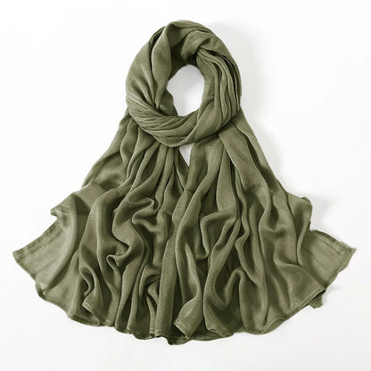 Fashion Modal Hijab Rayon Cotton Shawls Muslim Hijabs For Women Plain Scarf Big Size Headscarf Islamic Turban Headband 190*85cm