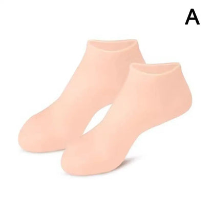 2 Pack Moisturizing Silicone Gel Socks for Dry Cracked Feet Nourishing Skin Lubricating Foot Care Massage Socks