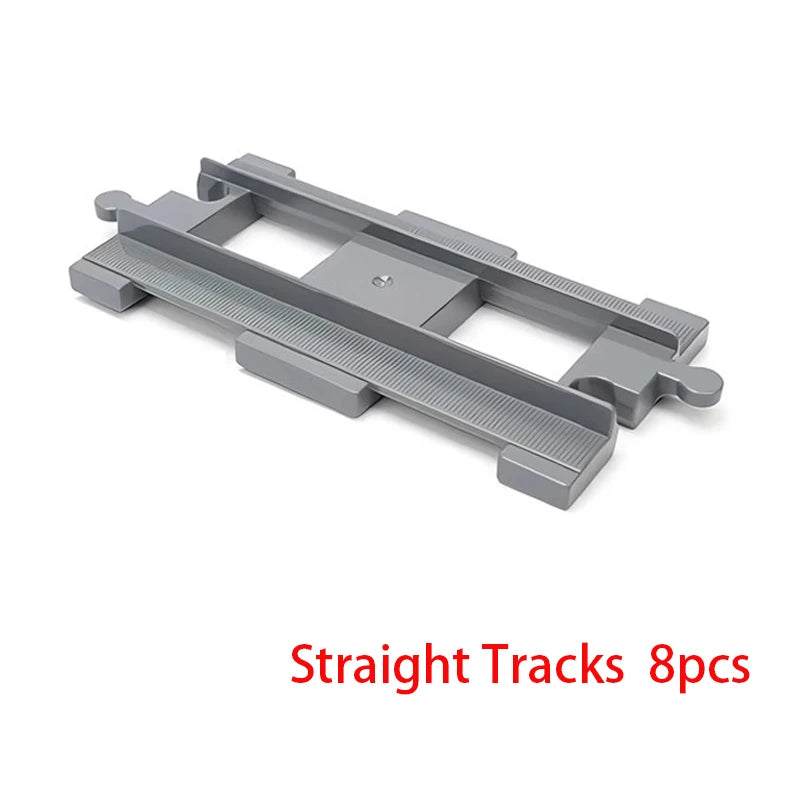 Big Size Building Block Bricks Train Tracks Crossover Parts Switch Straight Curved Duploes Accessories DIY Toy For Children Gift