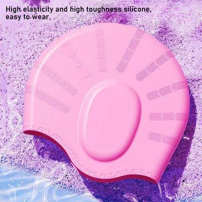 Ear Protection Silicone Swimming Cap for Women Men Long Hair Waterproof Enlarged Swim Pool Cap