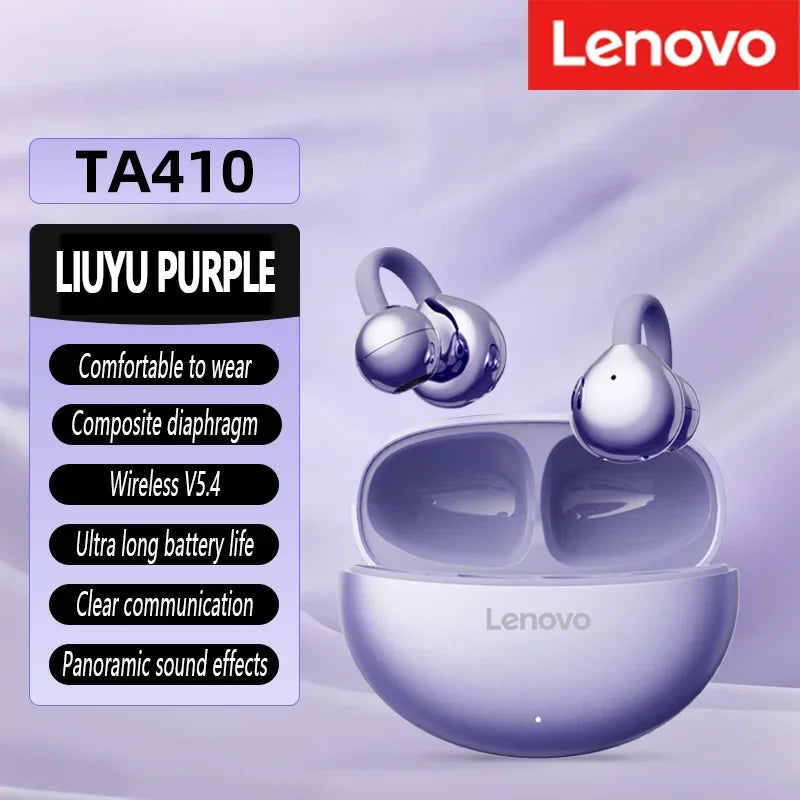 Lenovo Wireless Bluetooth 5.4 Earphones TWS Panoramic Sound Effects Ultra Long Battry Life Headphones Comfortable To Wear TA410