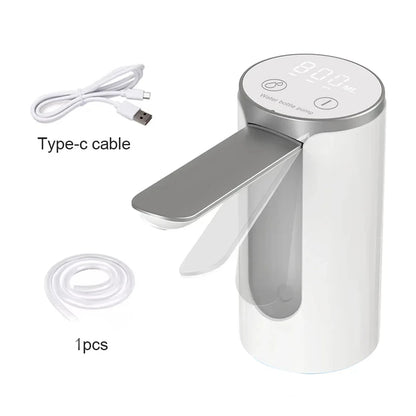 HOMEFISH Electric Water Bottle Pump 1200mAh Type C Rechargeable with LED Display Automatic Touch Button 3 Quantitative Settings