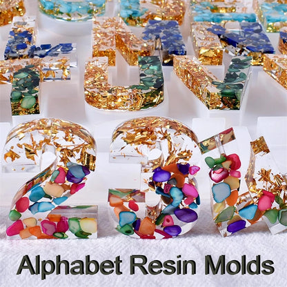 Alphabet Silicone Mold for Epoxy Resin Kit Mixed Style Letters Resin Casting Mold Set DIY Keychain Pendant Jewelry Making Tools