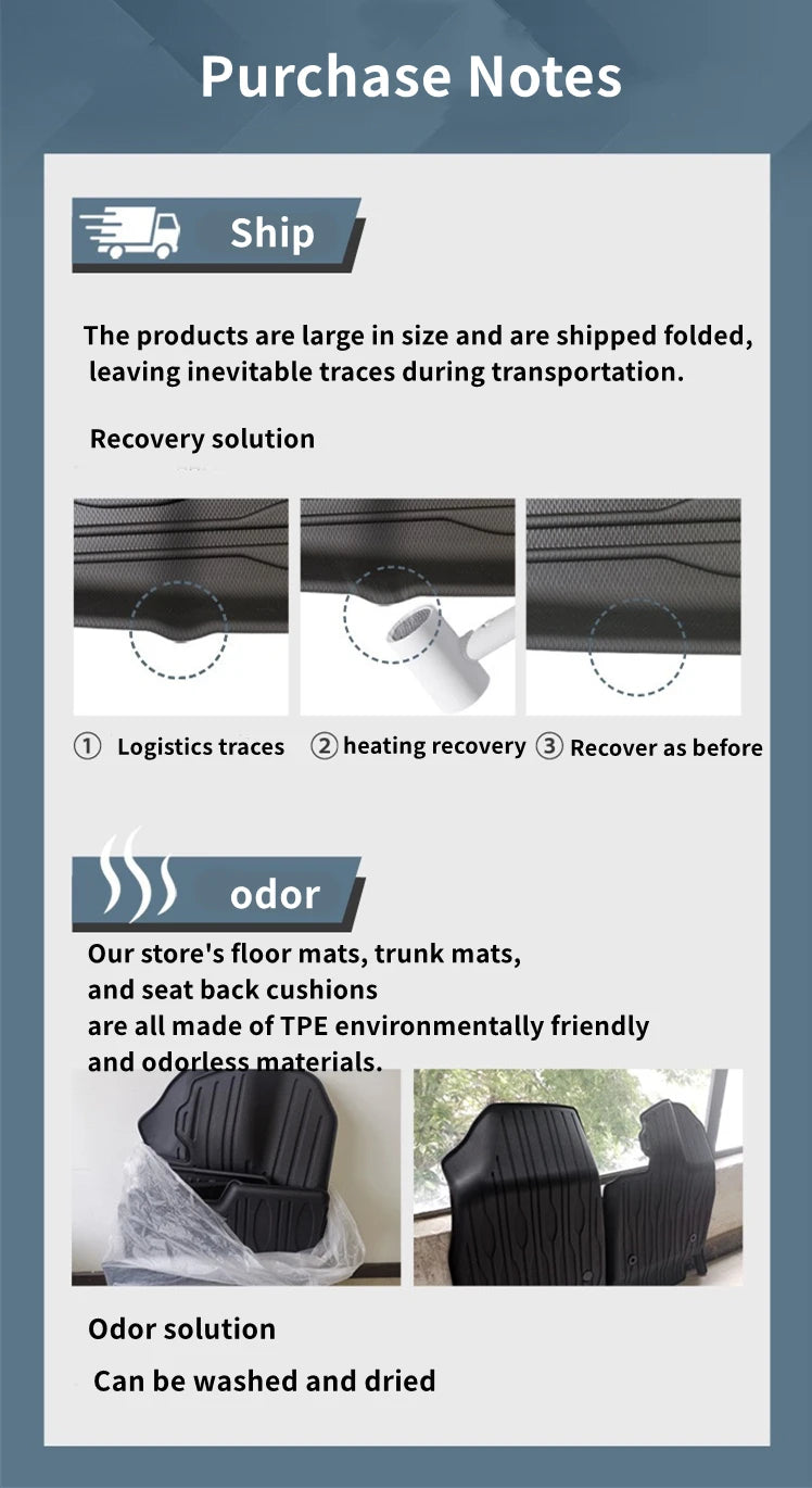for Tesla Model 3 / Y Front Rear Trunk Mats Upgrade TPE Lower Storage Box Pads Protective Cover Cargo Liner Trunk Tray Floor Mat