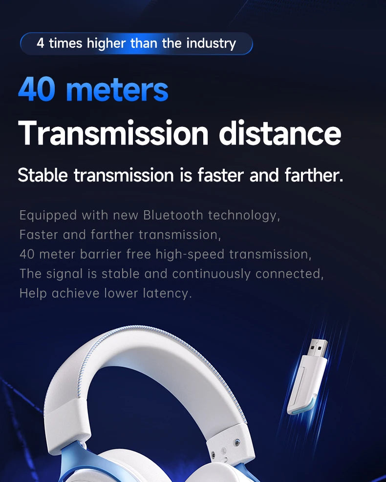 MCHOSE V9 pro E-Sports Headset with Microphone Tri-Mode Gaming USB Wireless 7.1 Channel Surround Sound Portable Audio Headphones