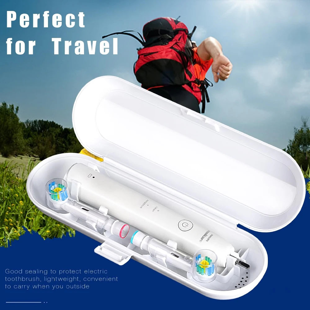 Electric Toothbrush Travel Case, Portable Toothbrush Protective Storage Box Compatible with Oral B & Philips Electric Toothbrush