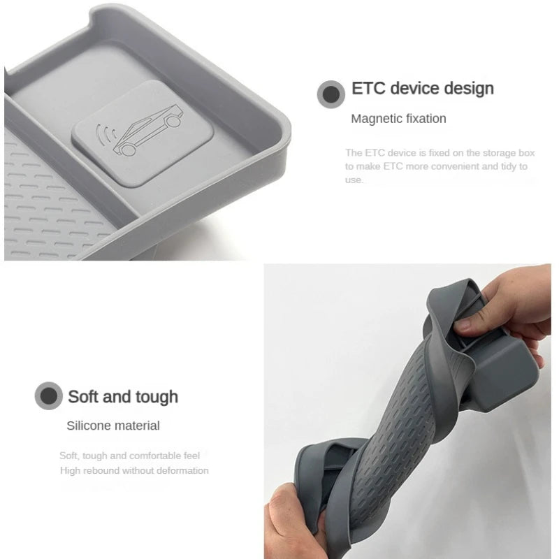Center Console Organizer For Tesla Model Y Juniper Model 3 Dashboard Behind Screen Storage Box Sunglasses Holder Car Accessories
