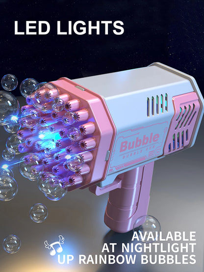 40 hole handheld massive foaming space light bubble machine electric children's toys without battery without bubble water