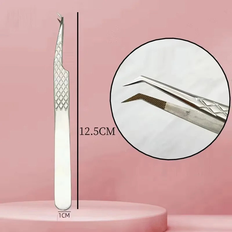 Nanometer Fiber Tip False Lash Tweezers For Eyelash Extension Mega Volume perfect close tip Boot isolation Artist Makeup Tools