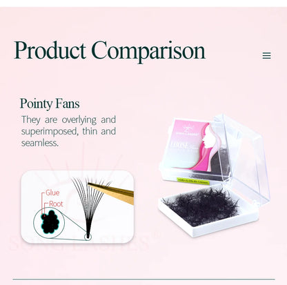 Song lashes Promade Fans 3D-10D07Pointy base loose fans Sharp thin root Korea PBT material 500 Fans Eyelash Extensions Choice