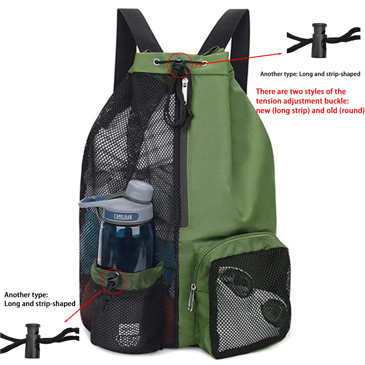 Drawstring Beach Storage Bag Sports Backpacks Basketball Bag Men Women Beach Backpacks Summer Swim Rucksack Mesh Sports Bag