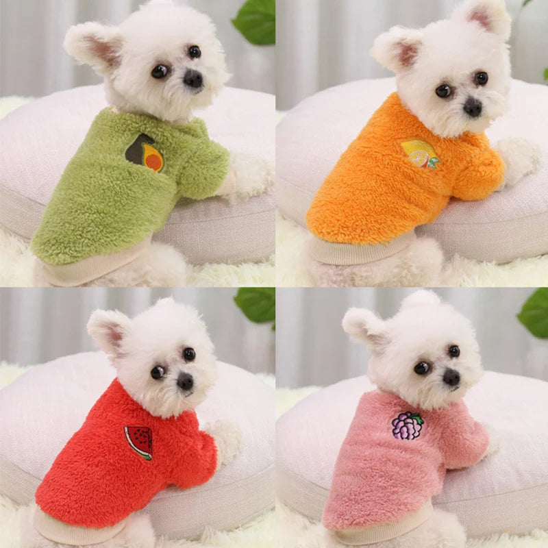 Pet Winter Warm Dog Sweater Thickened Soft Cotton Coat Velvet Vest Clothes Warm and Comfortable Small and Medium sized Dog Pet C