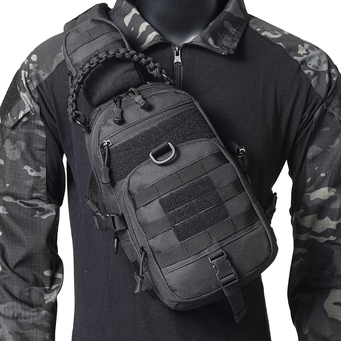 Multi functional outdoor chest bag, sports cycling, hiking, portable and wear-resistant crossbody bag