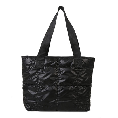 Fashion Ladies Tote Handbags Large Capacity Cotton Padded Shopping Bag Rhombus Portable Handbag Quilted Solid for Leisure Travel