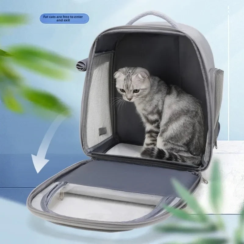 Large Capacity Breathable Mesh Portable Foldable Pet Carrier Backpack for Dog and Cat Outdoor Travel Camping Hiking Supplies