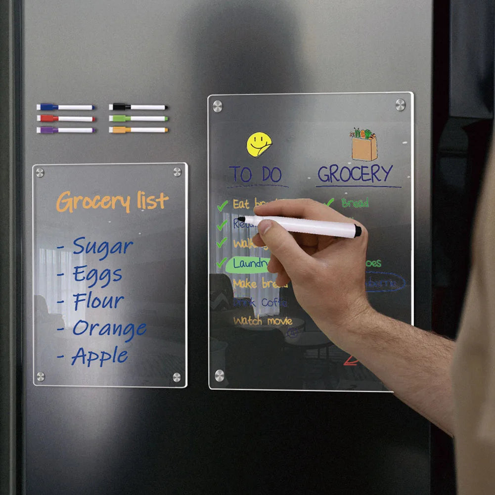 Clear Acrylic Magnetic Calendar Fridge Calendar Message Board Monthly Weekly Calendar Reusable Magnetic Dry Erase Board For Home