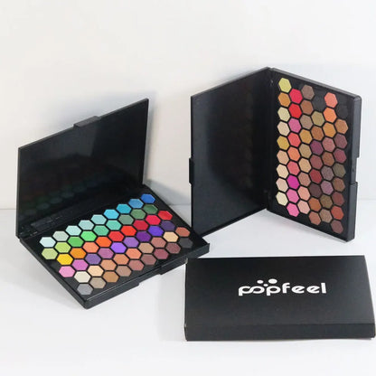 POPFEEL 54-Color Eyeshadow Palette - Versatile Earth Tones & Vibrant Rainbow Shades in One Compact - Create Endless Makeup Looks