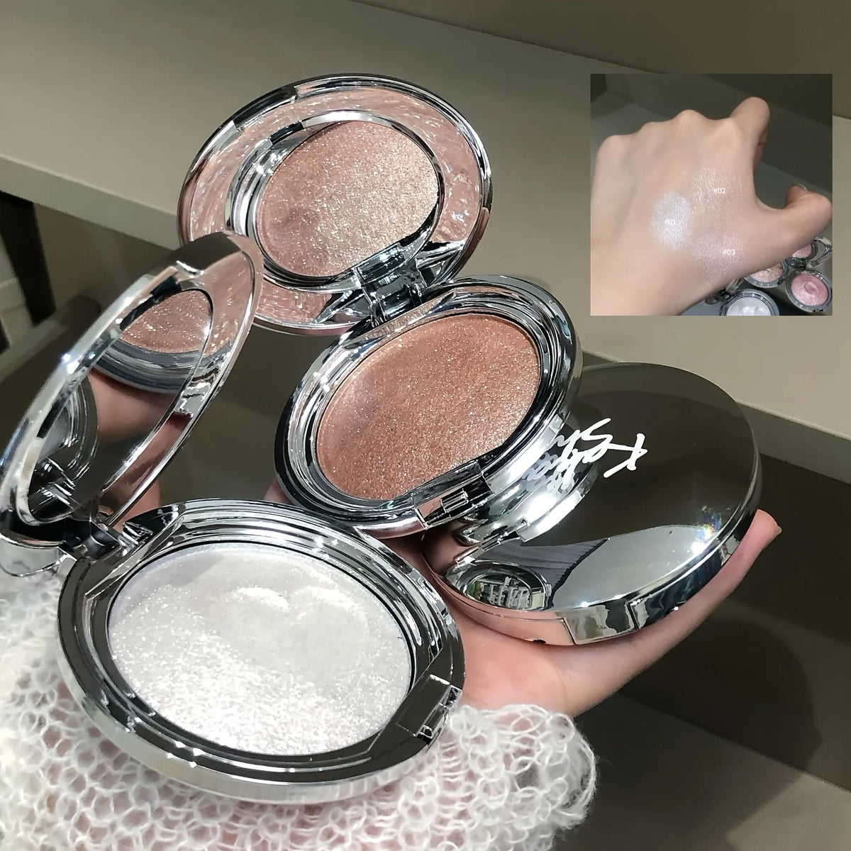 Diamond Shimmer Highlighter Cream Potato Texture Long Lasting Multi-Use Face Eye Cheek Makeup for Party & Gift