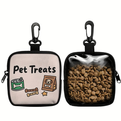 1Pcs Dog Print Dog Treat Bag with Hook Zipper Pet Training Puppy Walking Bag Dog Training Accessories