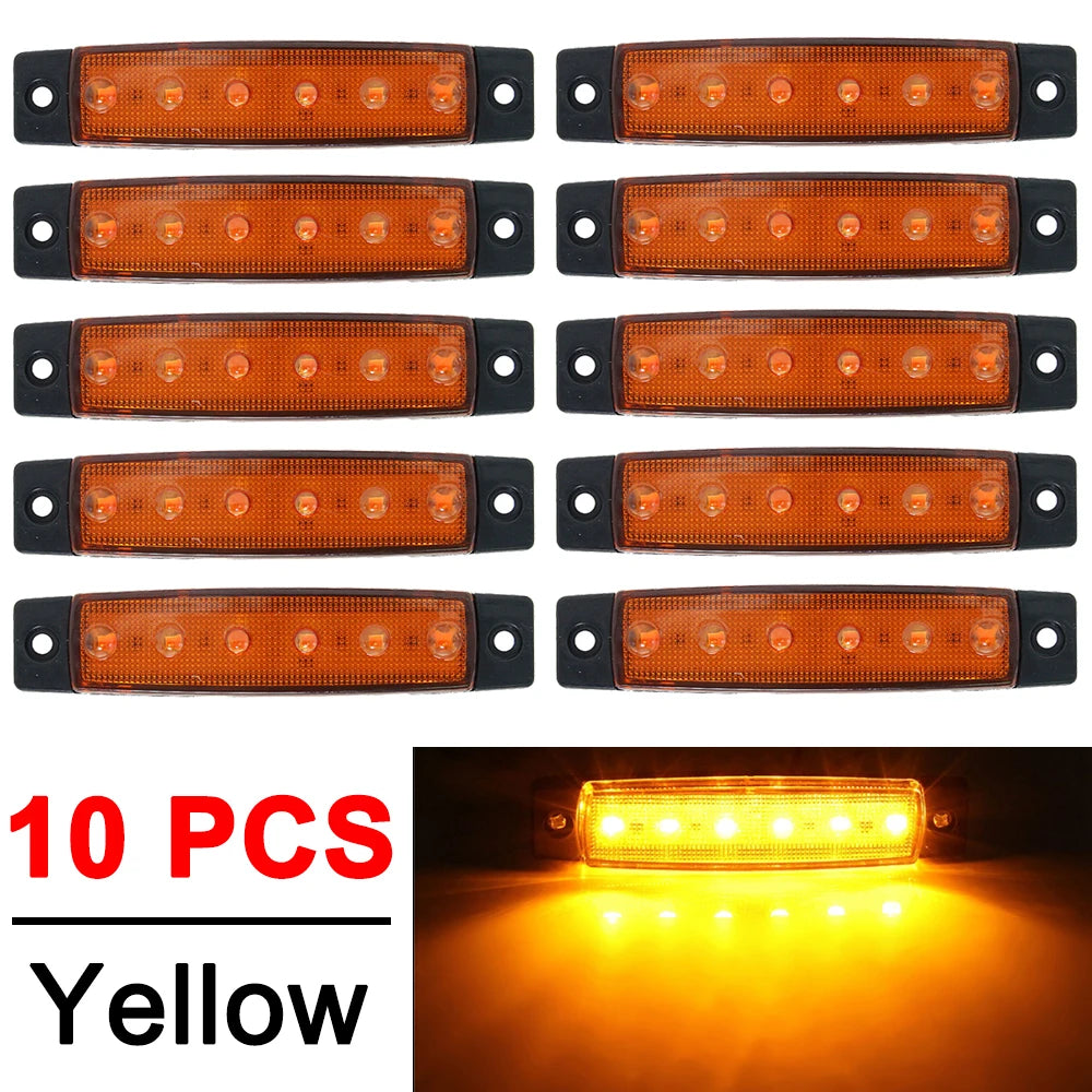 10 PCS Car External Turn Signal LED Lights 24V 12V Auto Bus Truck Lorry UTE Trailer Tail Warning Lamp Brake Indicator Lights