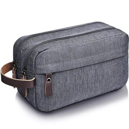Foldable Men's Travel Toiletry Bag, Large Capacity Oxford Cloth Waterproof Bag, Double-Layer Storage for Cosmetics & Toiletries
