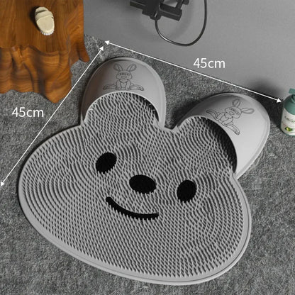 Rabbit Silicone Foot Scrubbing Mat Exfoliating Shower Massage Brush Back Massager Foot Scrubber Bathroom Non-slip Bath Mat Tools