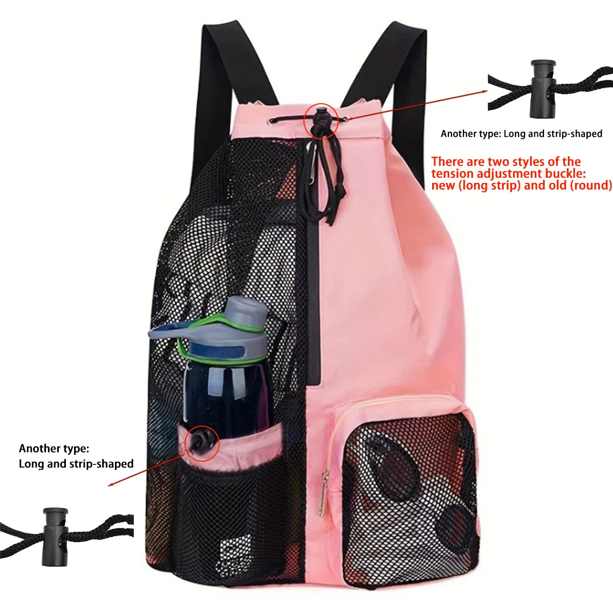 Drawstring Beach Storage Bag Sports Backpacks Basketball Bag Men Women Beach Backpacks Summer Swim Rucksack Mesh Sports Bag