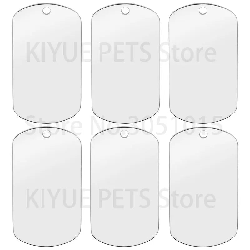 10 Pcs Blank ID Tag Stainless Steel Military  Name Plate Keychain For DIY Accessories Custom Logo Name Women Men Keychain Ring