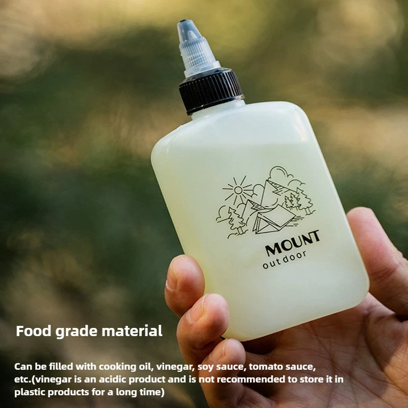 Outdoor Camping Oil Dispenser Bottle 120ml Leakproof Vinegar Jar Squeeze Bottle with Twist Top Cap HDPE for Cooking Grilling