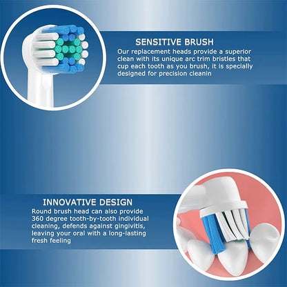 Replacement Toothbrush Heads Compatible with Oral B Professional Electric Brush Heads 1000 1500 3000 6000 7000 7500 8000