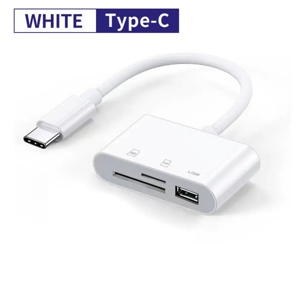 Type C Card Reader SD TF Memory Card Reader USB C OTG Adapter High Speed Data Transmitter for Phone 15 Macbook Smart Cell Phone