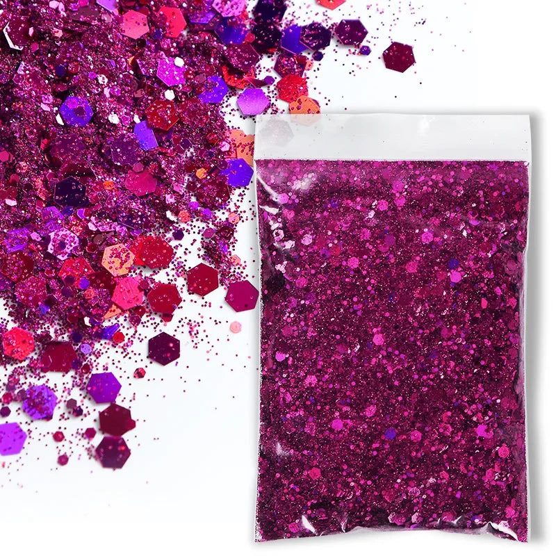 50g Chunky Glitter Holographic Laser Flakes Nail Glitter Powder For Jewelry Making Diy Resin Art Craft Fine Iridescent Sequins