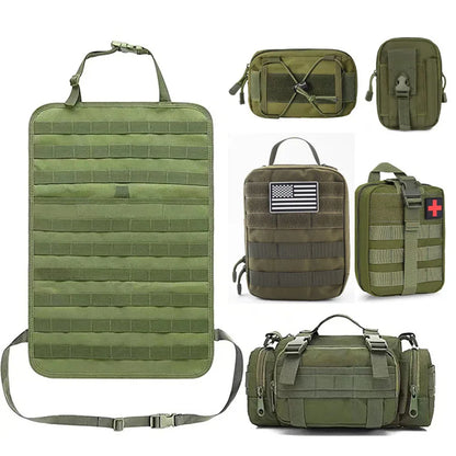 High Quality Multifunction 55*37CM 600D 6PCS In 1 Car Back Seat Tactical Hanging Storage Organizer