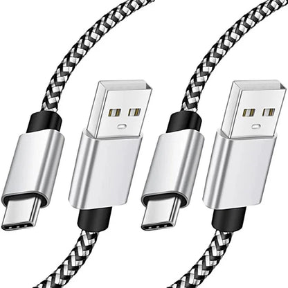 USB Type C Cable 2.4A Fast Charging Battery Charger Wire Woven Nylon Data Cable Mobile Phone Charger For Huawei Samsung USB C