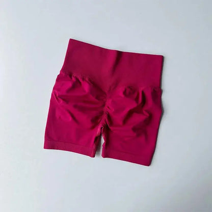 women's high-waisted hip-enhancing sport shorts, with waist shaping, slimming effect, quick-drying hip, three-point fit leggings