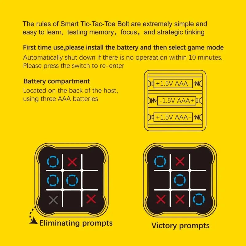 1PC Tic Tac Toe Electronic Chessboard Multifunctional Children's Education Strategy Toy Interactive Brain Game Parent-Child Fun