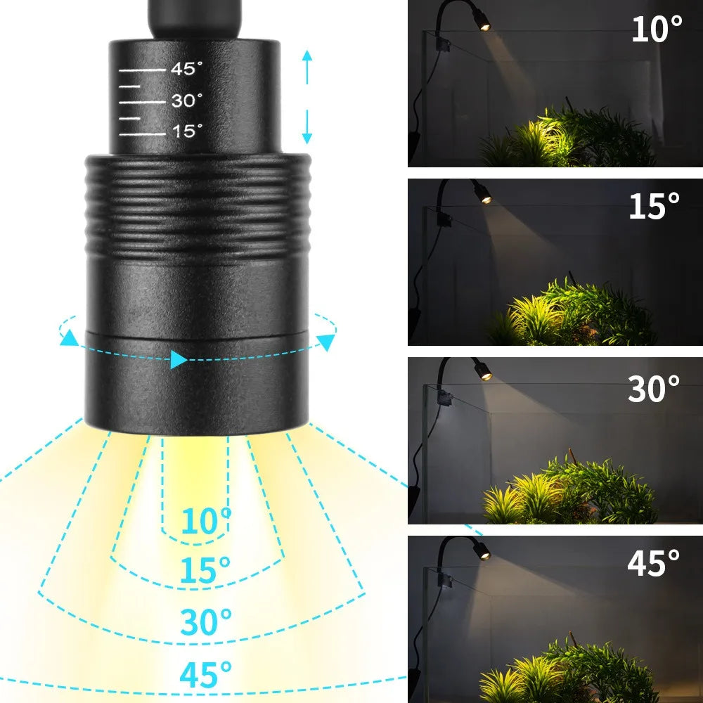 Super Slim LED Aquarium Light Lighting Plants Grow Light USB-5V 3W Aquatic Plant Lighting Waterproof Clip-on Lamp For Fish Tank