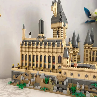 New Magic Castle Micro Building  Blocks Light Up Street View Architecture Creative MOC Model Kit  Kids Christmas Birthday Gifts