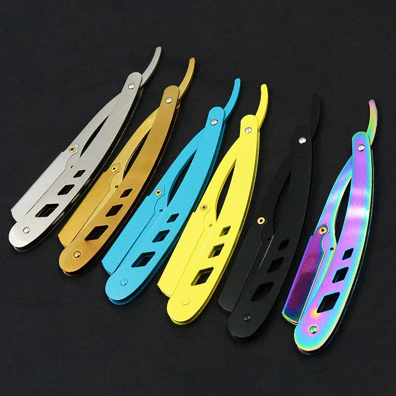 Men's Barber Shaving Razor Folding Knife Unisex Hair Removal Tool Eyebrow Knife ( Blades Not Included)