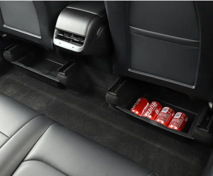 Underseat Storage Box for Tesla Model Y 2021-2024 Seats Drawer TPE Hidden Storage Tray Push Pull Car Organizer Car Accessories