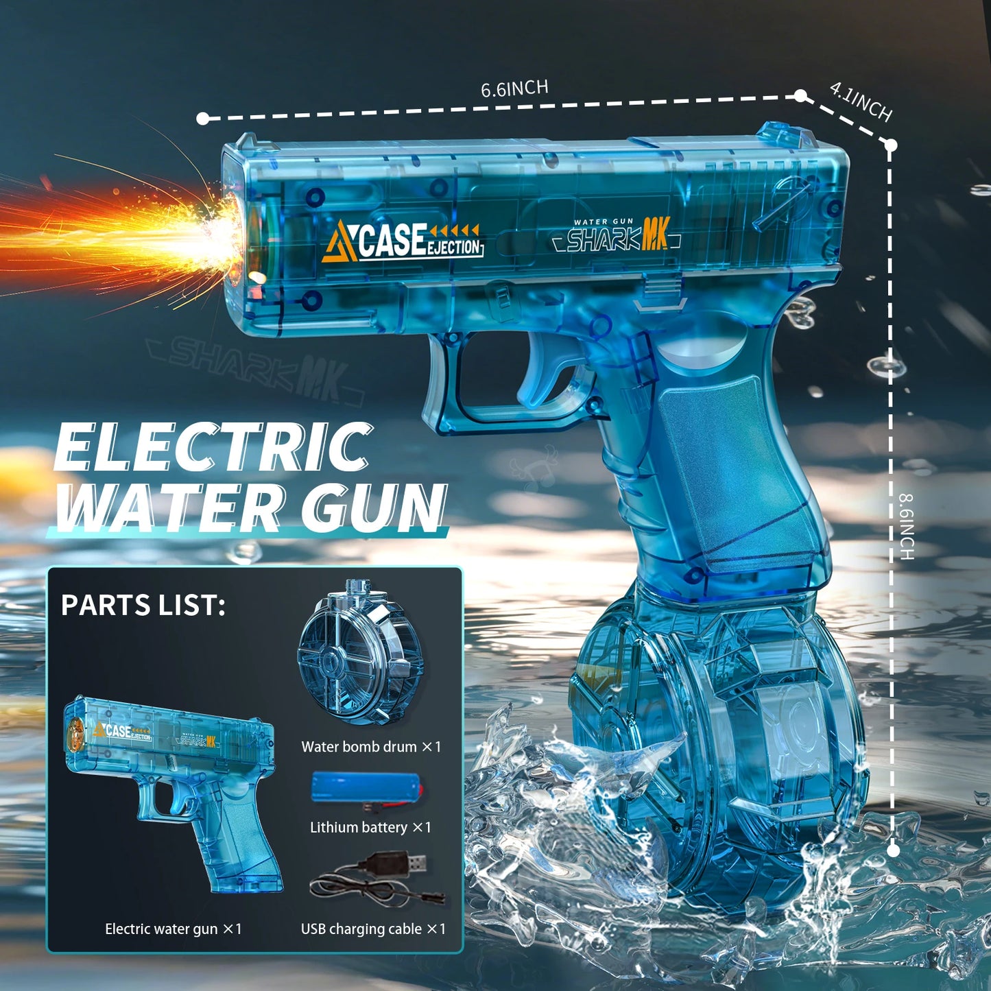 Electric Water Gun Toy Portable Automatic  Electric Burst Water Gun Kids Outdoor Water Toys